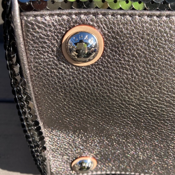 MICHAEL Michael Kors Silver Sequins and Calf Leather Medium Grayson Boston Bag - Picture 6 of 16